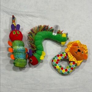 Colorful Caterpillar and Lion Rattle Set eric Carle